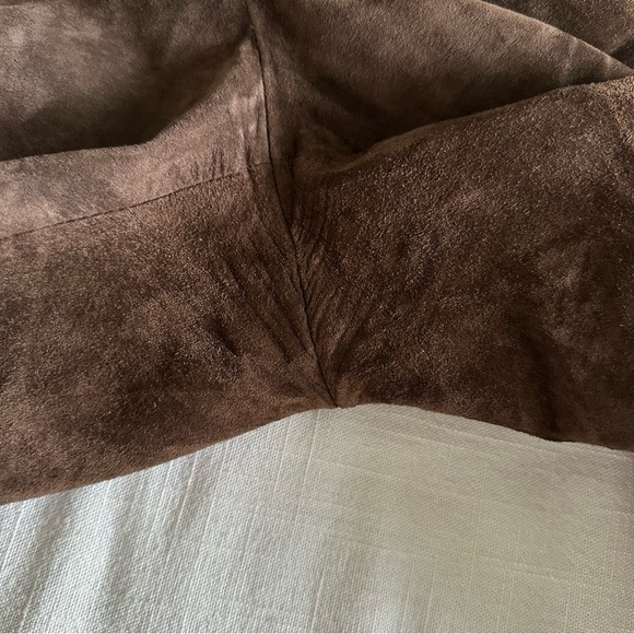 C'est City Pants Womens 12 Brown Suede Straight Leg Genuine Leather Classic - Picture 9 of 11